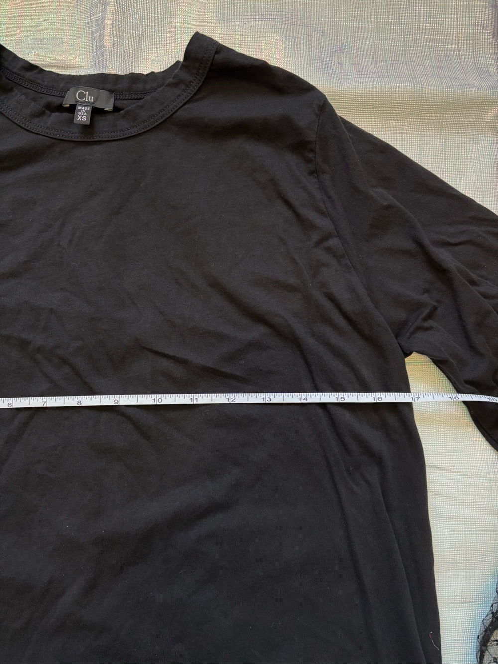 Clu - Vintage Black Lace-Ruffle Long Sleeve Tee - Picture 4 of 6